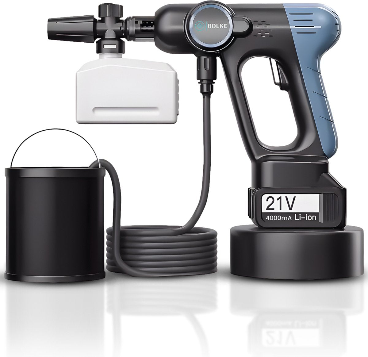 High-pressure cleaner - high-pressure cleaner battery - mobile high-pressure cleaner - patio cleaner - including accessories - 2000ah battery - 35-40 bar