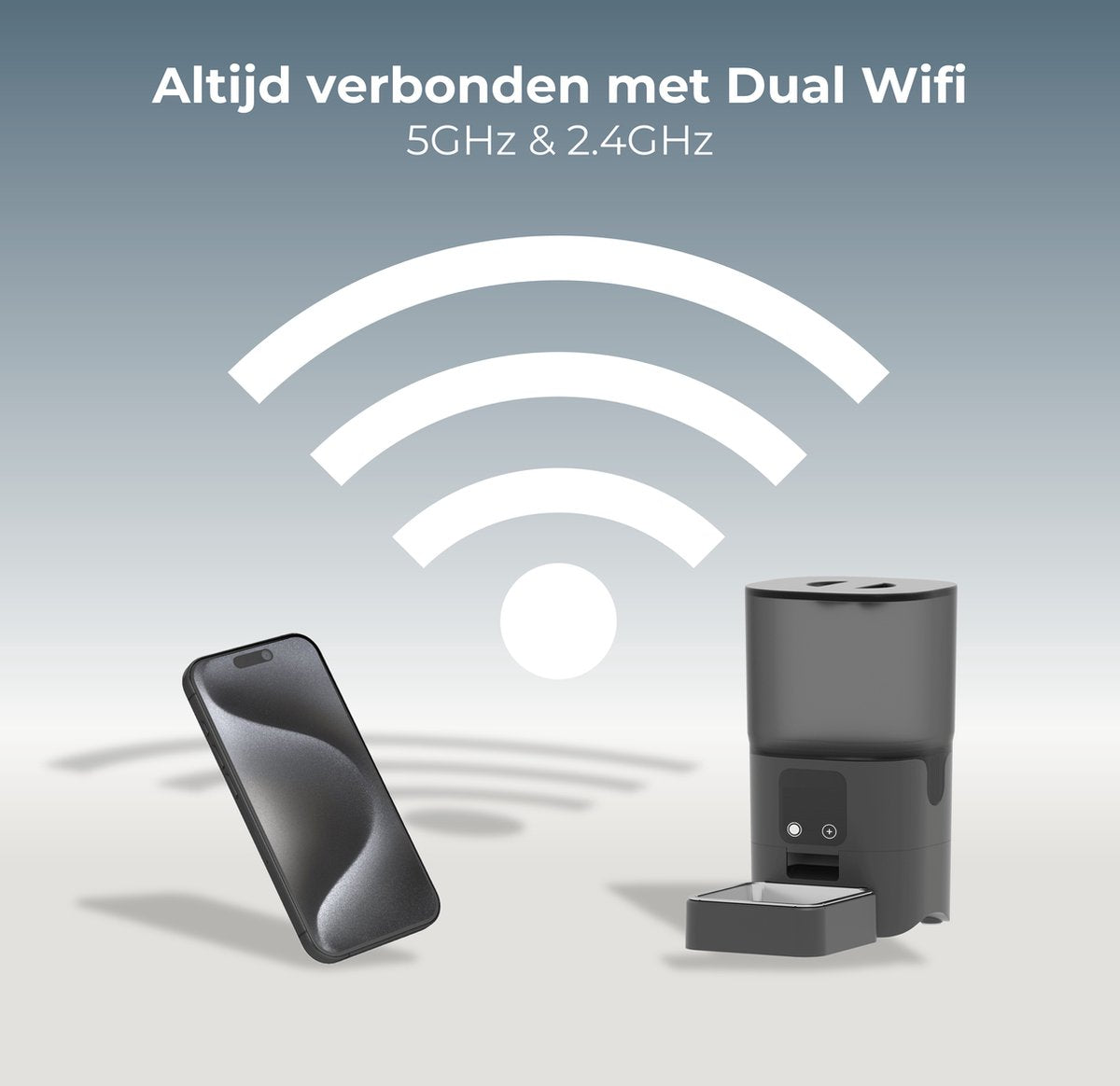 CatElite® - Automatische Voerbak Kat - Dual WiFi 5Ghz & 2.4Ghz - Voerautomaat met Smart App - 6L Voerdispenser RVS - Zwart - Incl. E-book