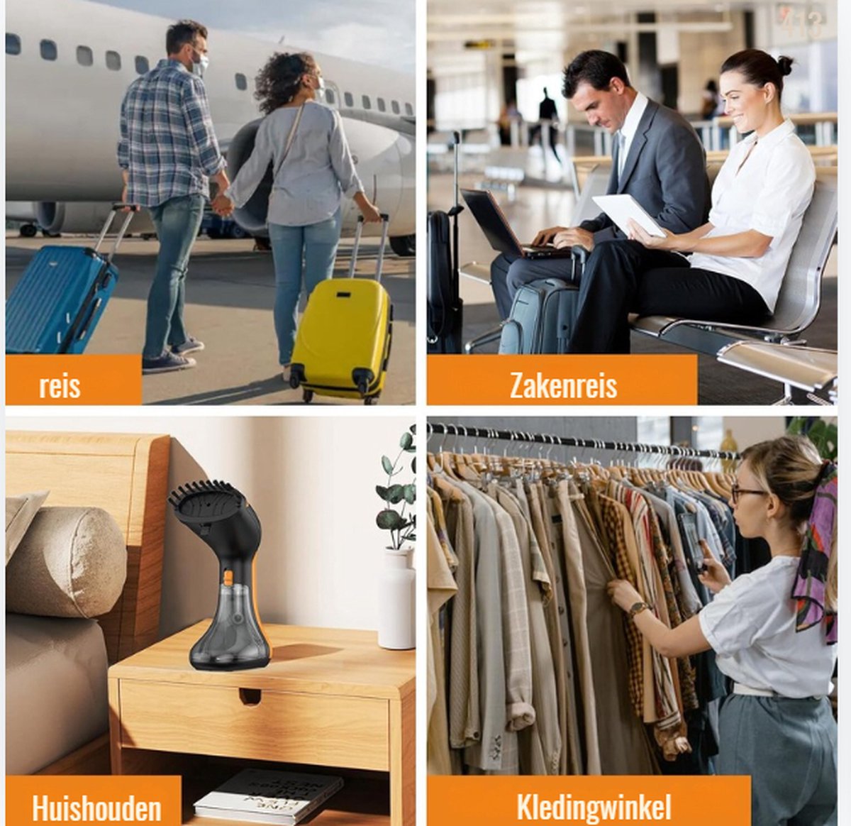 Clothes Steamer - Handheld Steamer - Garment Steamer - Clothing Ironing Machine - For Clothes and Furniture - Portable - Wrinkle Remover