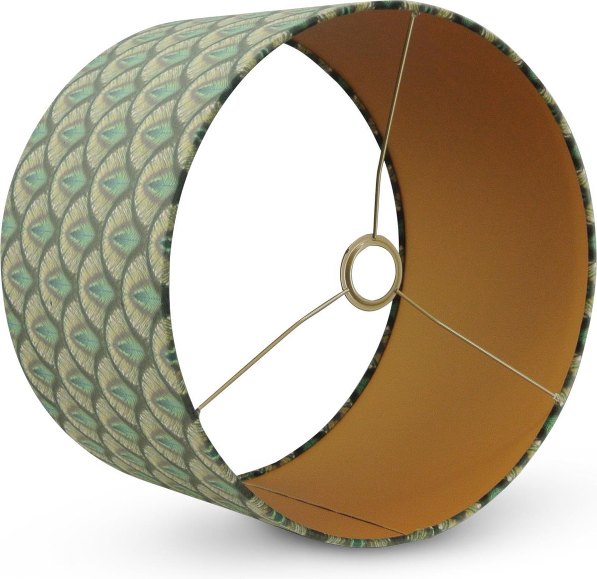 Lampshade for floor lamp - 35x35x22cm - Coral velvet - gold inside