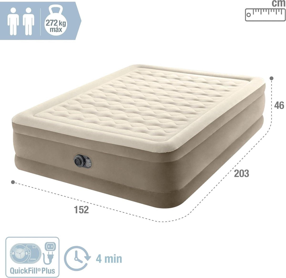Ultra Plush Luchtbed met Ingebouwde Pomp 2-Personen - 203 x 152 x 46 cm