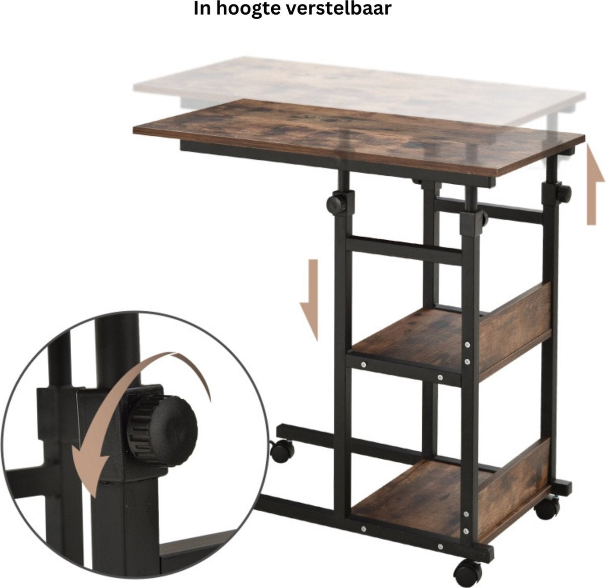 Side table on wheels - Coffee table - Table - Black