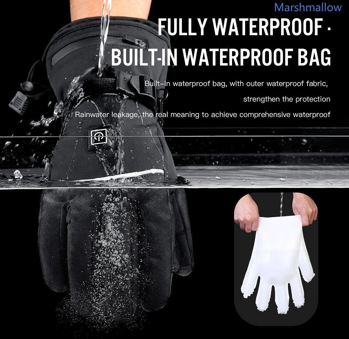 Mercadome® Heated Gloves - Elektrische handschoenen - Handschoenen met verwarming - Oplaadbaar - Waterdicht - Zwart