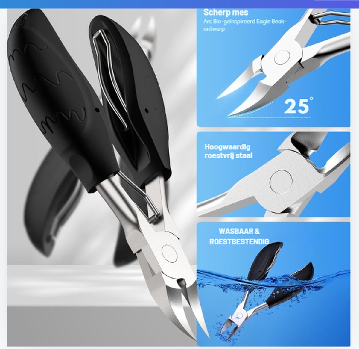 Manicure Set - Nagelknipper - Nagelschaar - Nagelset - Kalknagel - Ingegroeide Teennagel - Vijl - Nageltang