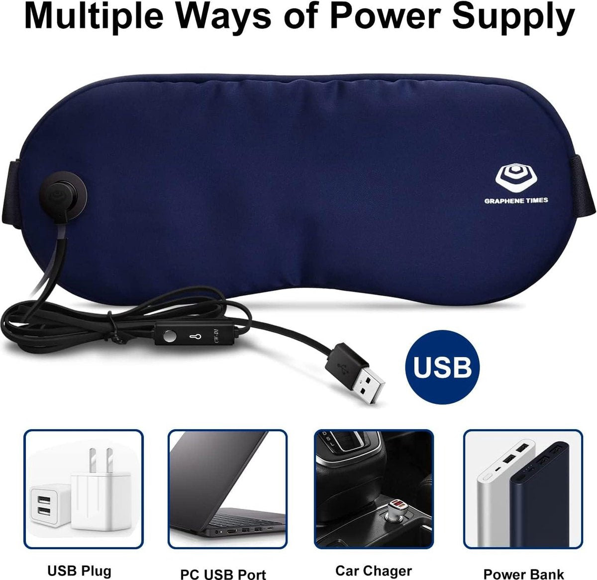 Heated Eye Mask with 3-Level Temperature Control - Warm Eye Mask for Dry Eyes and Sleep - Heating Pad for Blepharitis and Dark Circles - MGD Eye Mask