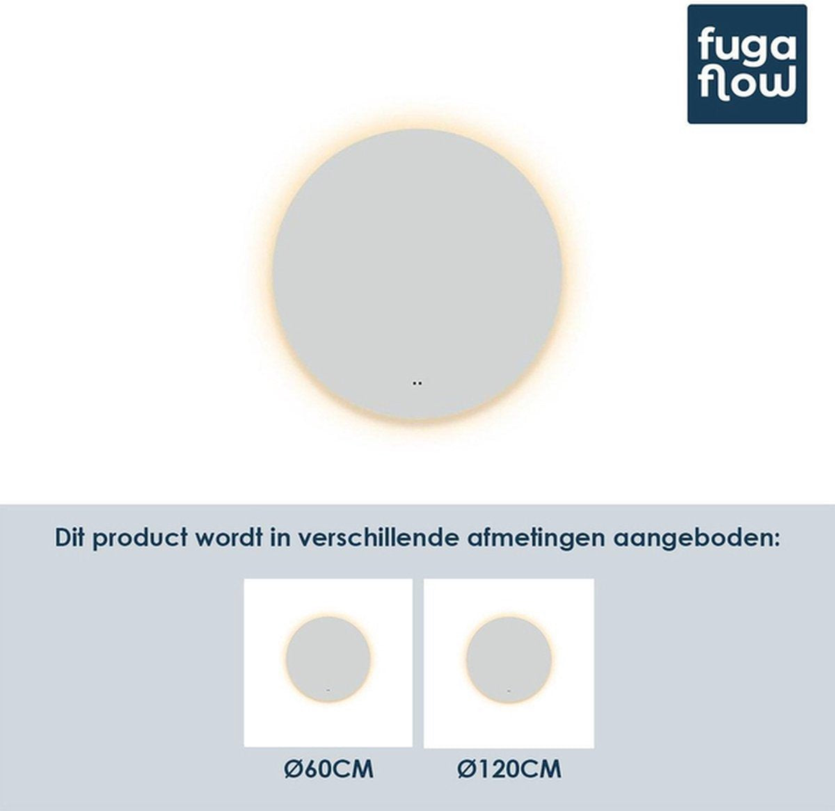 FugaFlow Caria spiegel – Badkamerspiegel - Met verlichting en verwarming - 120 cm - 3000 K
