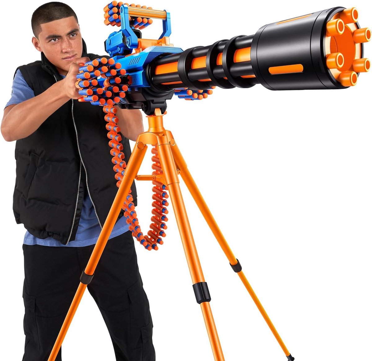 Insanity Gemotoriseerde Rage Fire Blaster met 72 Darts - X-Shot Air Pocket Technologie - Dartopslag - Automatische Aanvoerband - Statief en Scope