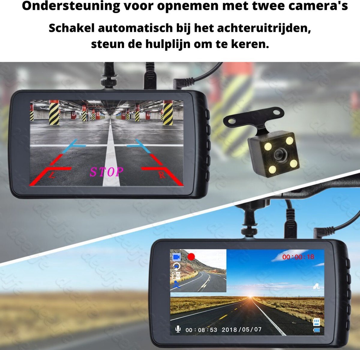 Dashcam for Car - Front and Rear - Reversing Camera - Including 32GB SD Card