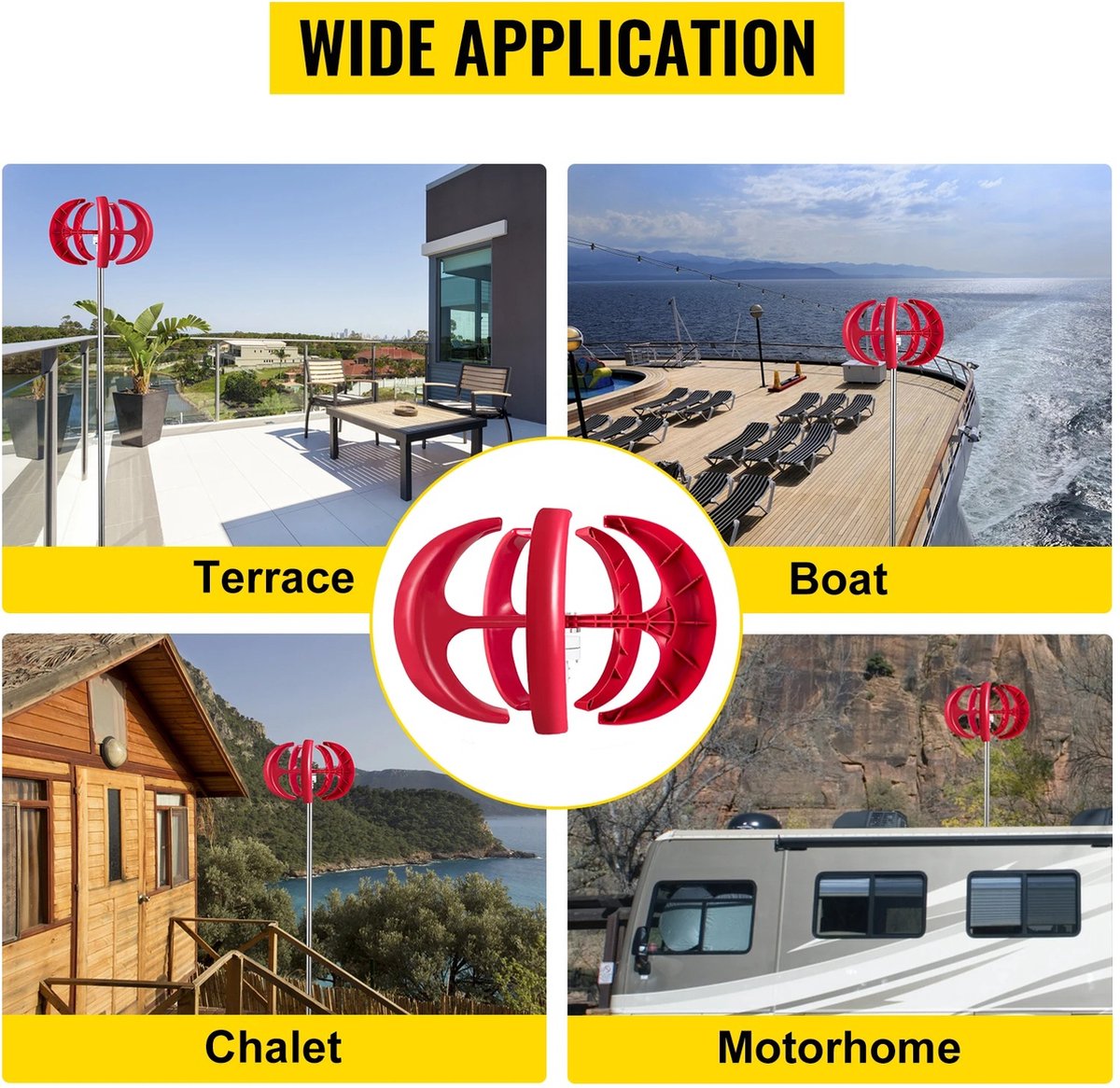 Windturbine - Alternatieve Energie Generator - Windmolen Generator - 600W - Wind Energie - Wit