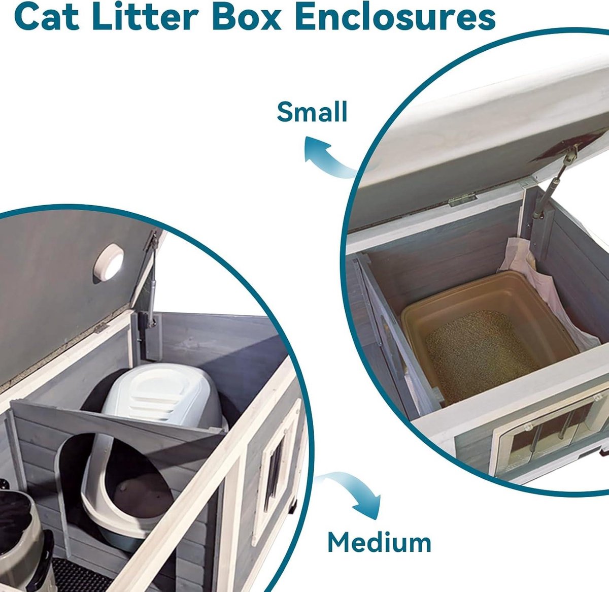Wooden Cat House Outdoor Cat Kennels - One Room and Lounge - Asphalt Roof - Outdoor Dog Houses