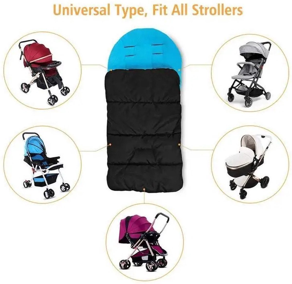 Footmuff Stroller - Footmuff Buggy - Footmuff Baby - Footmuff Universal - Car Seat - Black