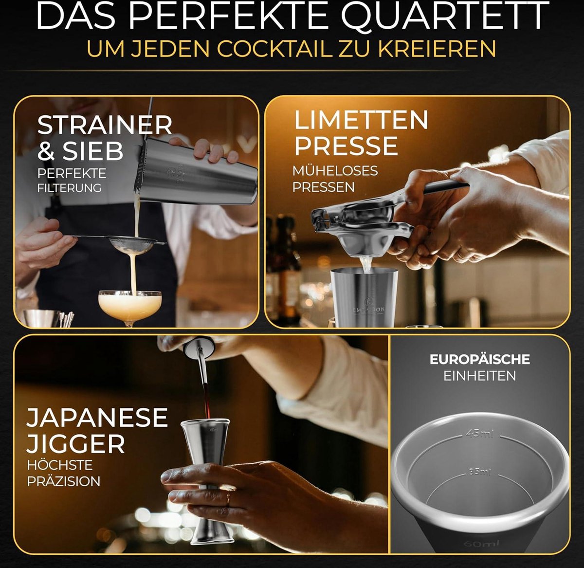 Boston Cocktail Set 825 ml RVS - Professionele Shakerset met Standaard en Receptenboek