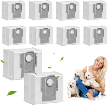 10x Roborock Stofzuigerzakken voor S8+/S8 Pro Ultra/S7 MaxV Ultra/S7 Pro Ultra/Q7+/Q7 Max+/Q8 Max+/ Q5 Pro+ stofzuiger afzuigstation, stofzak, reserveonderdelen, accessoires voor Roborock