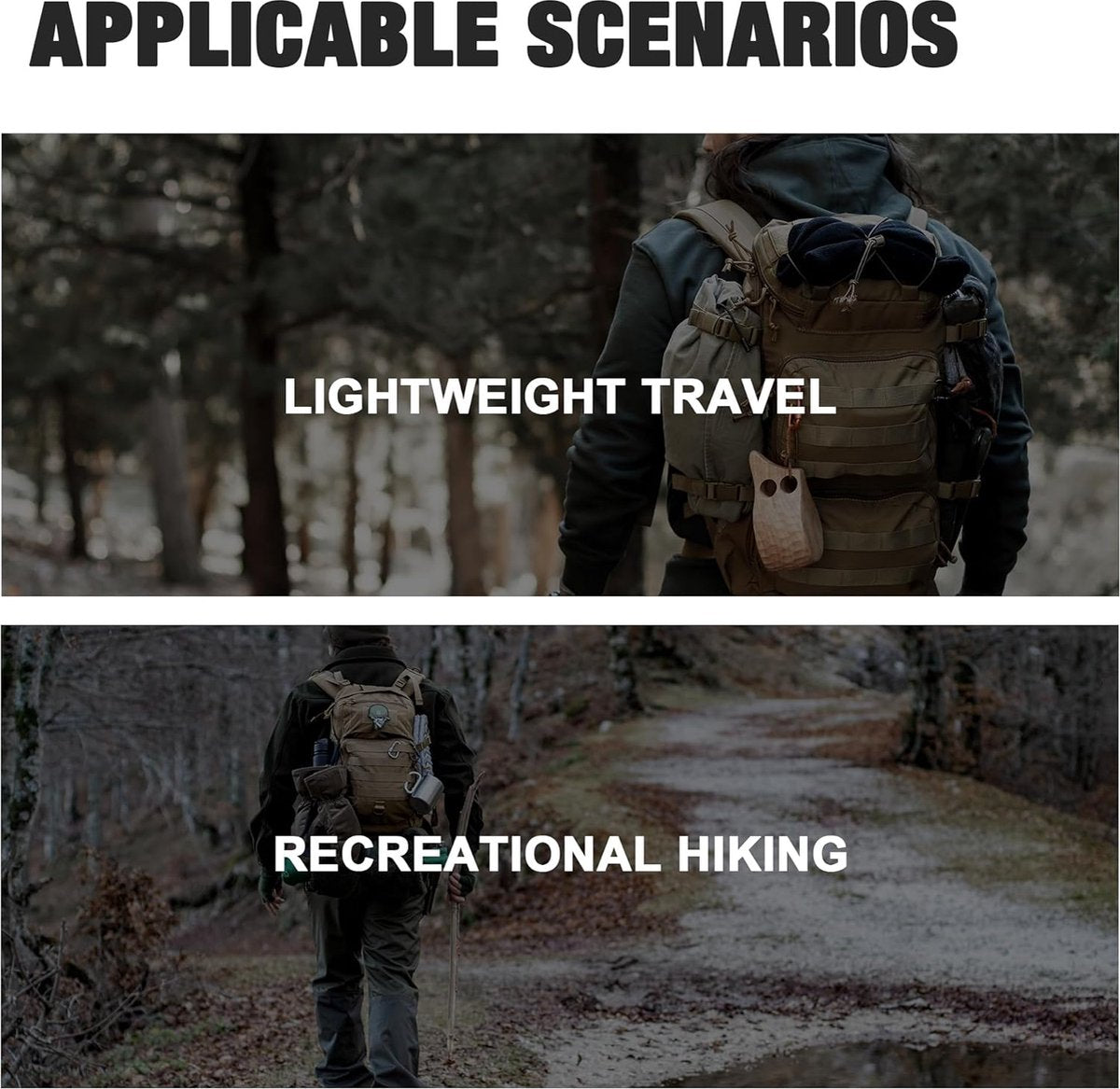 Military backpack for men, 25 l/28 l/40 litres, work, for tactical assault hiking, travel, outdoor