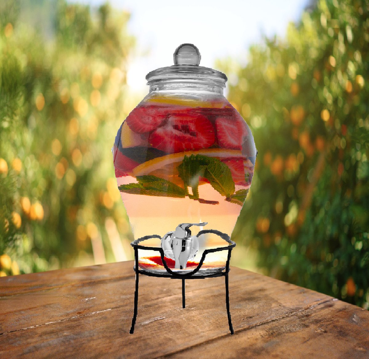 Drankdispenser met Kraantje - Limonadetap - Sapdispenser - 6 Liter - Glas