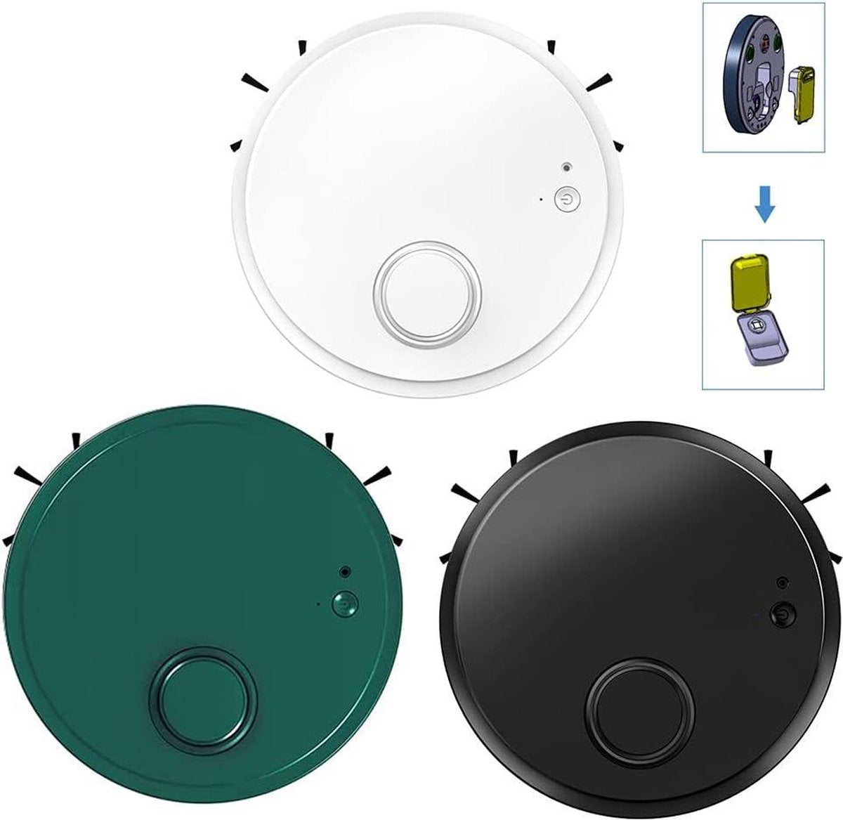 3-in-1 robotstofzuiger - met dweilfunctie - krachtige 1500 Pa zuigmodus - 200 ml stofreservoir - 6,8 cm superslank - 70 minuten werktijd - laadstation - dierenhaar