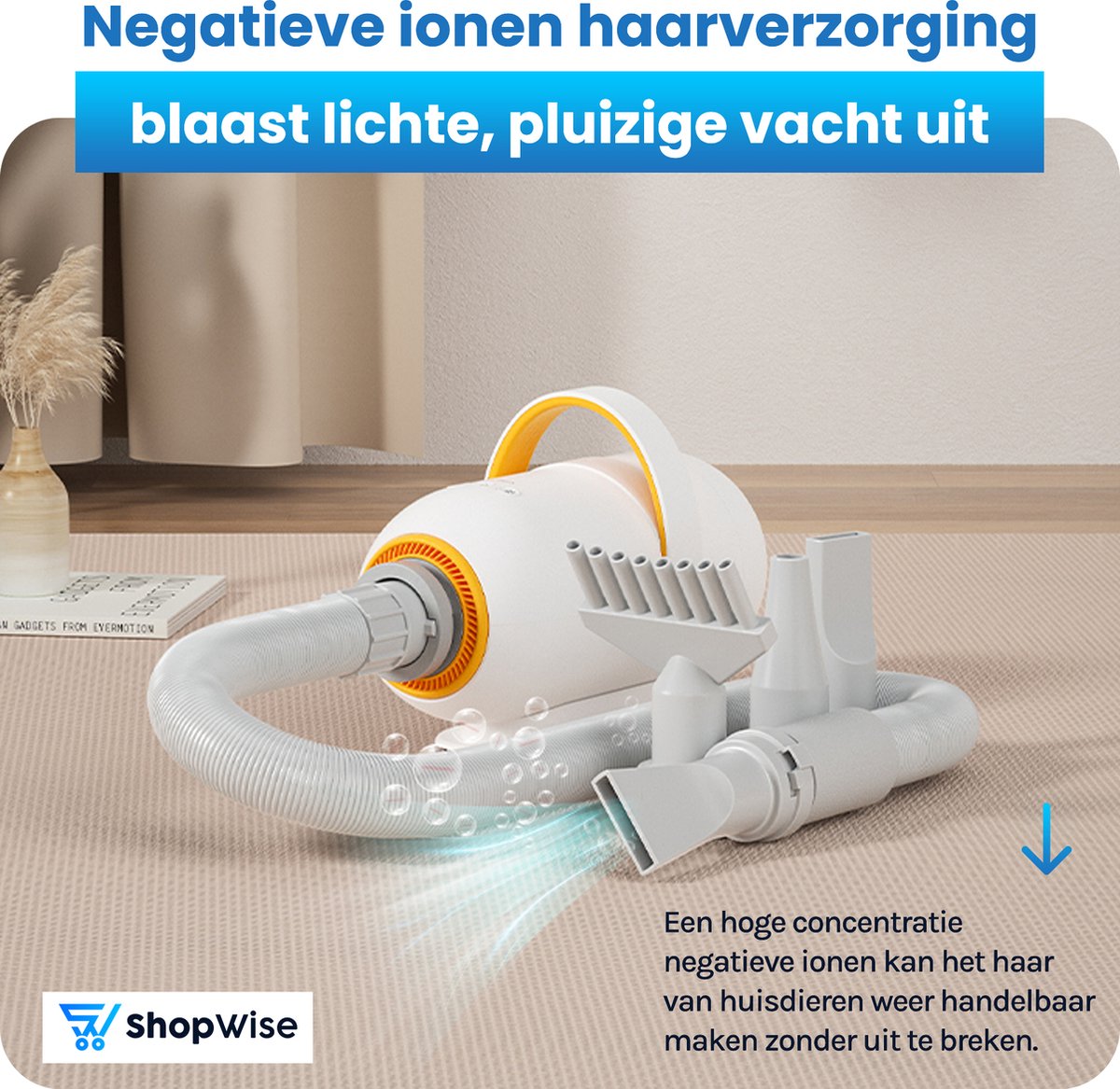Dog Dryer - Blow and Suction Function - NEW Design - Quiet Design - Pet Dryer for Dogs and Cats - Animal Dryer - Silent Motor - Silencer - 2024 Model - Pet Grooming Set