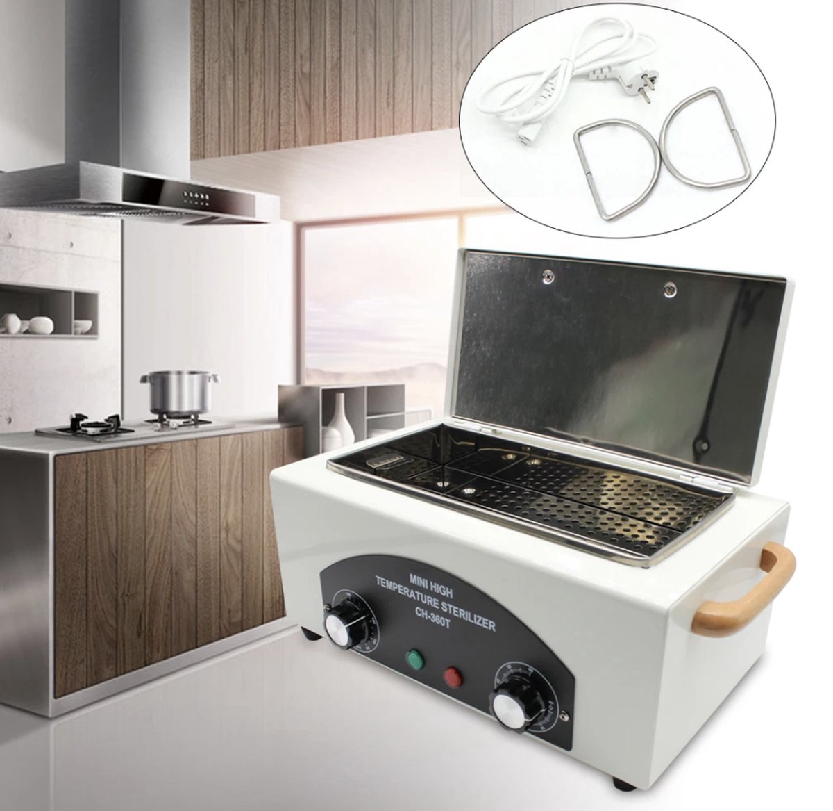 J&R Hetelucht Sterilisator - 300W - Nagelstudio - Desinfectie - Tattoo - Babyaccessoires steriliseren - Wit
