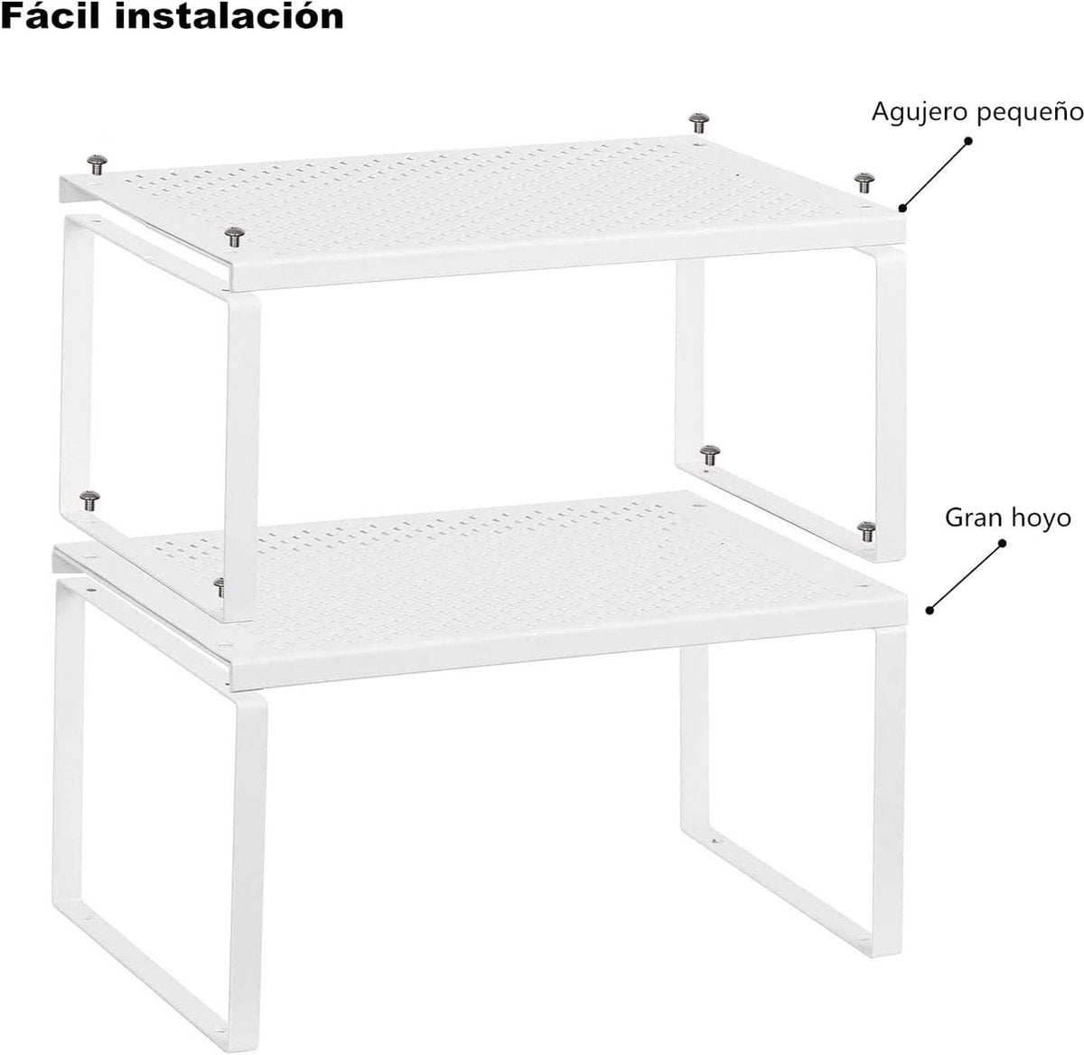 Kitchen cabinet insert rack - stackable and expandable - set of 2 kitchen racks - storage racks for spices and cans Storage rack