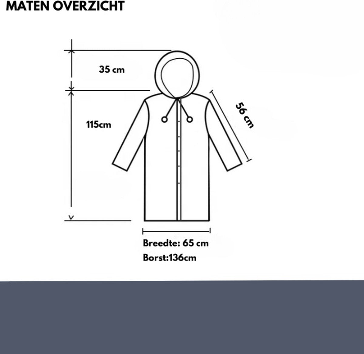Raincoat - Set van 2 Stuks - Regenponcho met Capuchon - Unisex voor Dames & Heren - Waterdicht - Fietsponcho Lang Model - Regenpak - Volwassenen - Regen Poncho Jas - Zwart