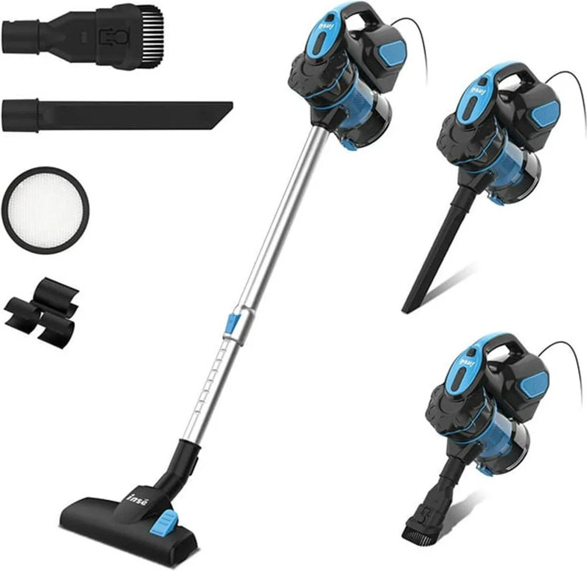 Luxe Steelstofzuiger 3-in-1 - 18000 Pa - Kruimeldief - Steelstofzuiger - 1,2 Liter Stofbak - 23 KPA/600WATT - 6M snoer - HEPA Filter - LUX Design - voor Tapijten en Harde Vloeren - Blauw