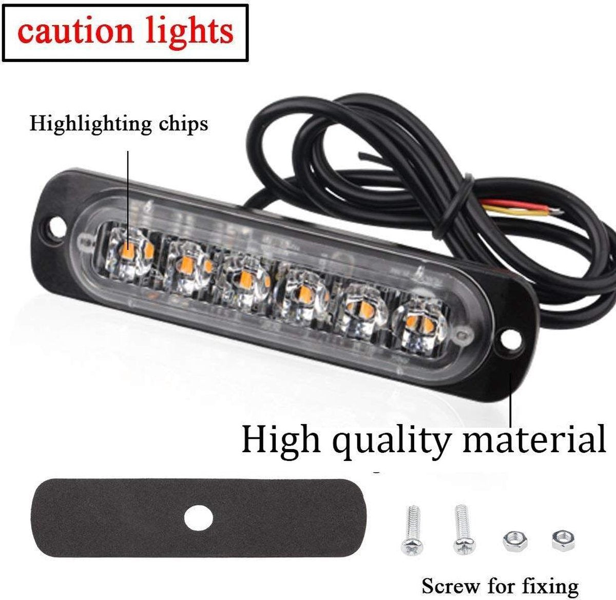 8-pack waarschuwingslampen - 12V / 24V LED - 18W - 2000K - Noodverlichting - Werkverkeer - 6 LED - 18 standen - Flitspatronen - AMBER - Oranje - Knipperlichten - Waarschuwingslampen - Knipper - Gevaar - Noodverlichting - Knipperlichten