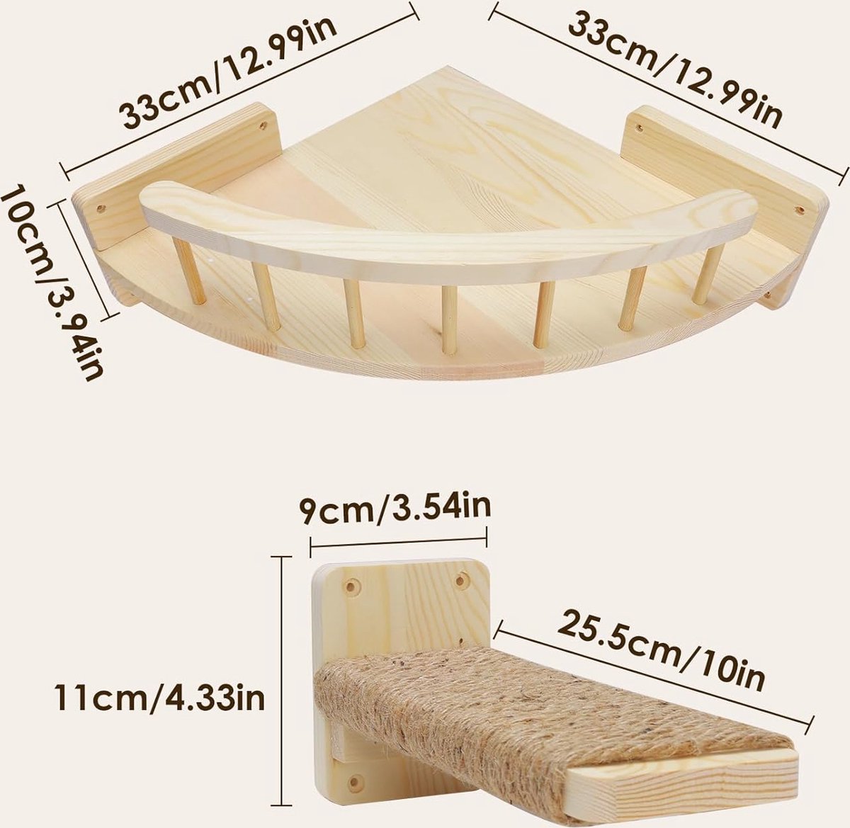 Wall-mounted cat tree, cat hammock with 3 cat steps, cat shelf, cat wall, cat sleeping places, cat furniture for sleeping, playing, climbing and lounging