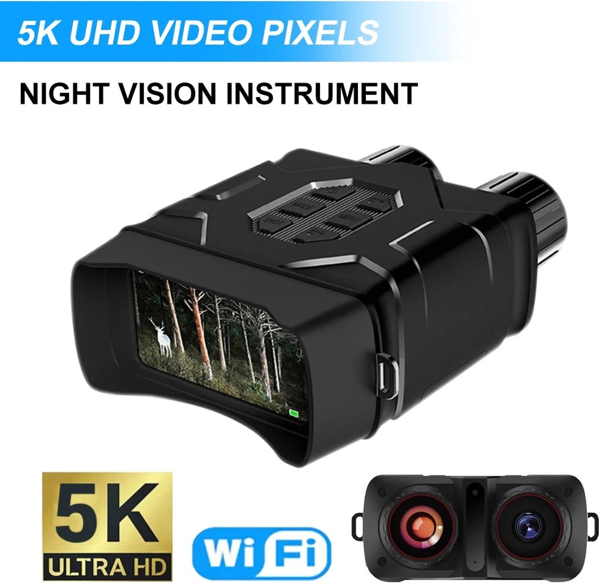 Night Vision - Night Vision with Infrared - Thermal Imaging Night Vision - 5K UHD - Supports WIFI