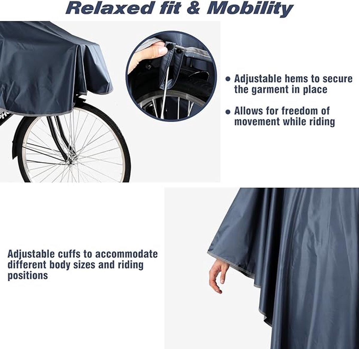 Waterdichte Fietsponcho Fiets Regenjas Jas Capes Lichtgewicht Compact Herbruikbaar voor Jongens Mannen Vrouwen Volwassenen