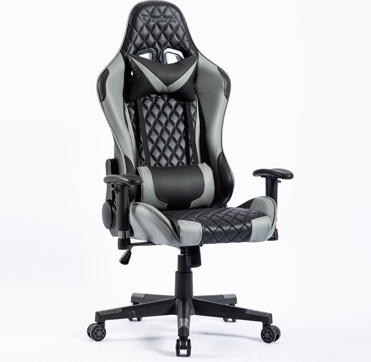 Game Stoel - Gaming Stoel - Gaming Chair - Zwart - Bureaustoel Met Nekkussen & Verstelbaar Rugkussen - Instelbare Zithoogte