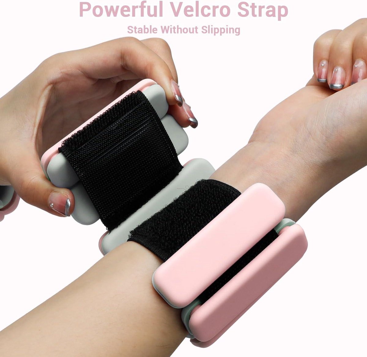 Portable gewichtsmanchetten - 1 kg en 1,5 kg - voor dames en heren, enkelgewichtset voor yoga dans aerobic hardlopen wandelen roze Weight cuffs