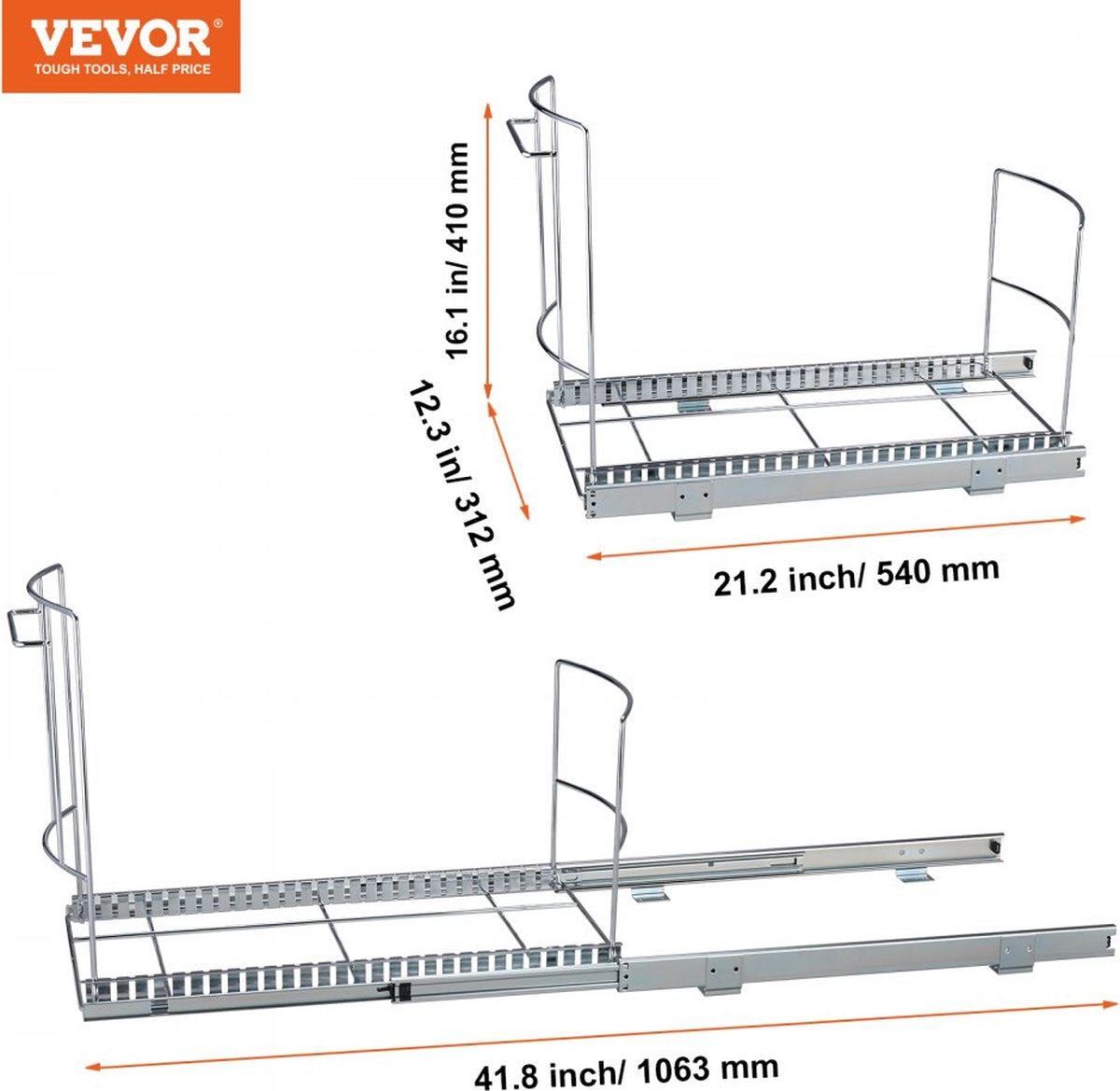 Pull-Out afvalemmer onderbouw keukenafvalbak met push-handgreep 16 kg draagvermogen Heavy-Duty vuilnisrecycling prullenbak voor keukenkast onder gootsteen