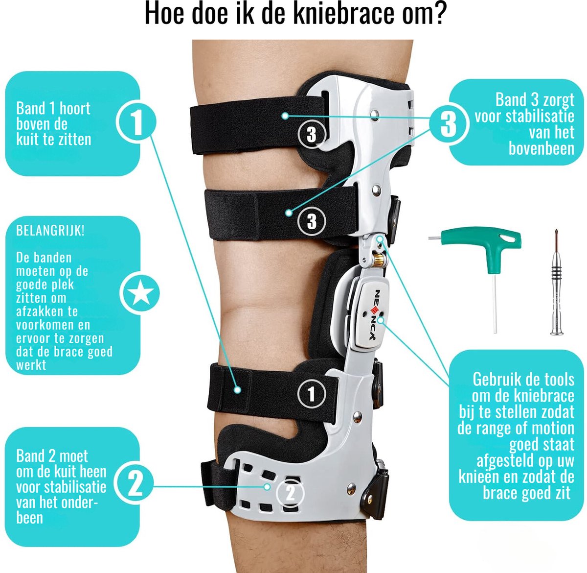 Professional Knee Brace - Left - ROM Knee Brace - Range Of Motion Hinge Knee Brace - Injury Knee Brace - Unisex Knee Brace - Adjustable Knee Brace - Knee Pain - Knee Rehabilitation Brace - Arthritis Brace