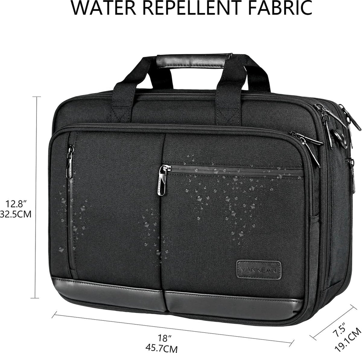 17,3 inch laptop aktetas voor mannen en vrouwen, hoogwaardige schoudertas, waterafstotende laptoptas met RFID-vak, uitbreidbare messenger bag