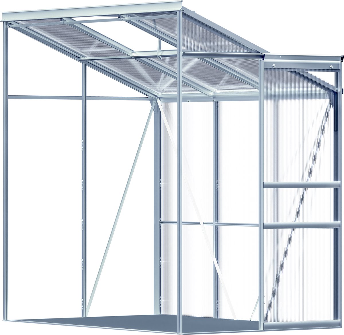 Wall-mounted greenhouse - Aluminium 190x122cm – incl. foundation