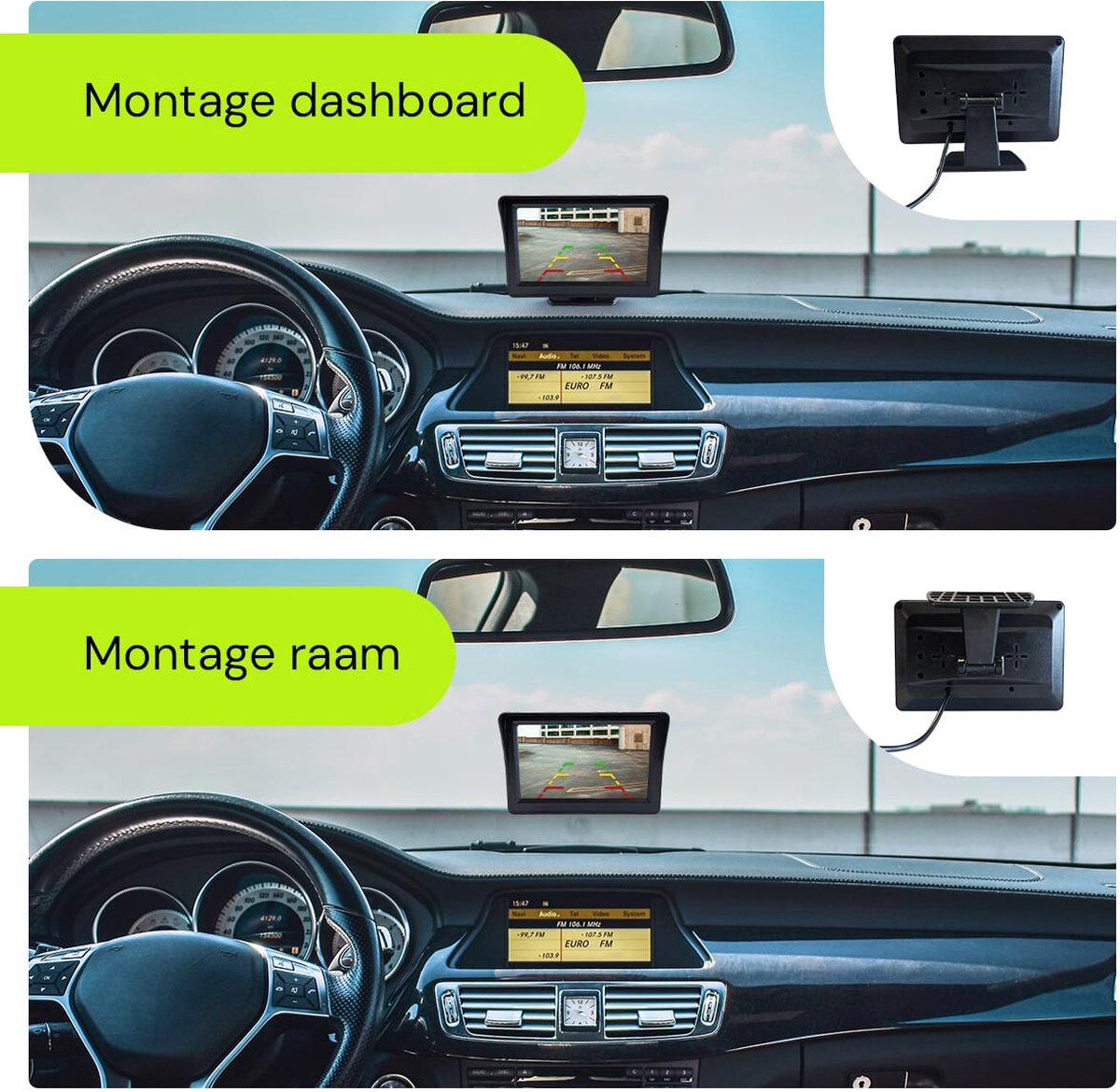 Wireless Reversing Camera with Night Vision - Parking Aid - 5 inch HD Ready - Complete set