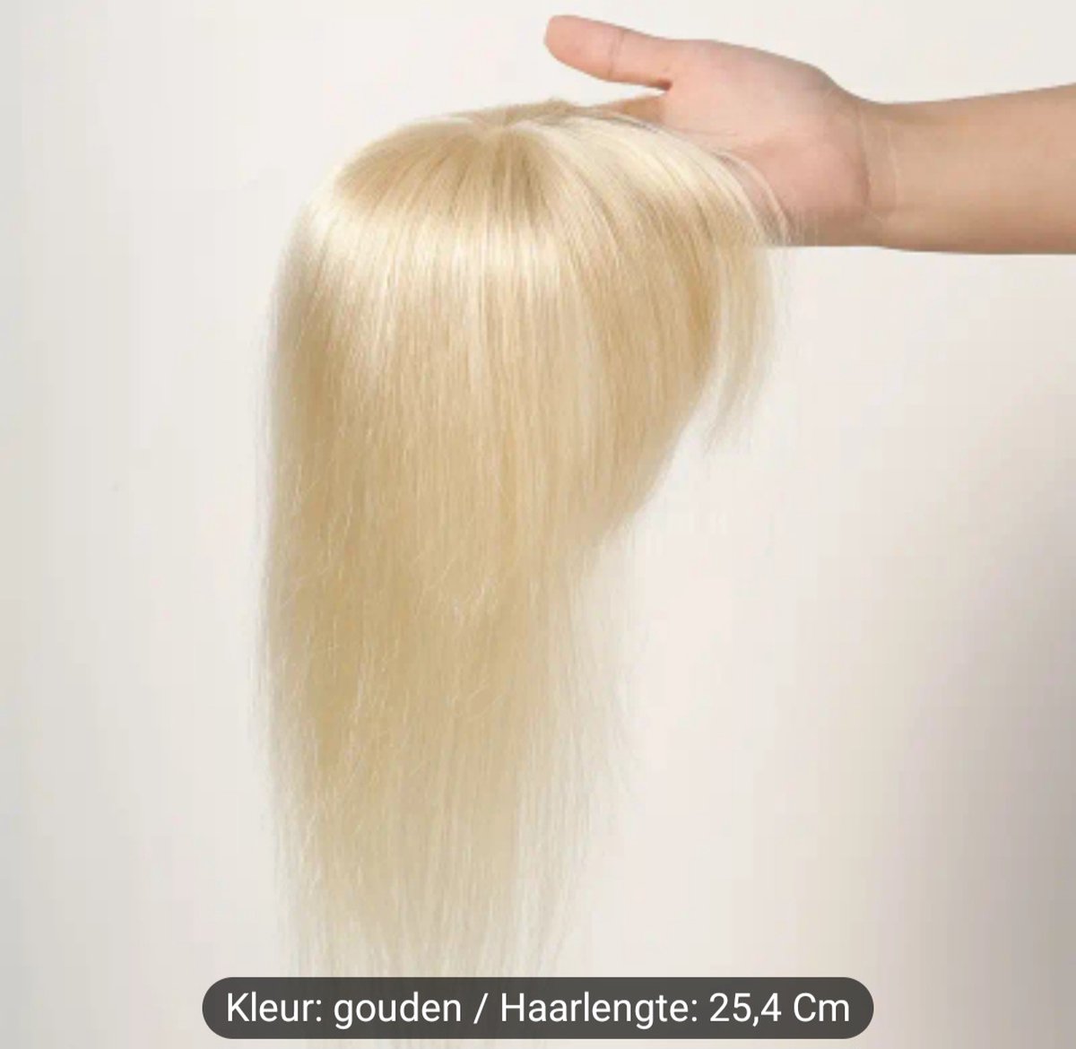 100% echt haar extensions pruik om grijs haar of kale plek te bedekken of voor een vollere gouden blonde haartopper met pony