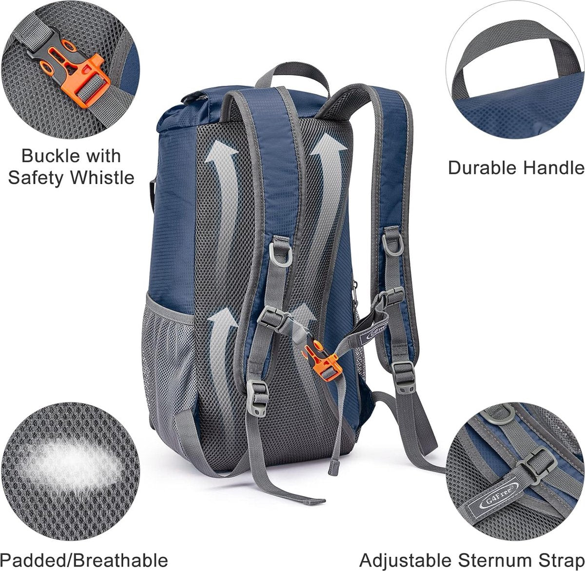 15 l ultralichte opvouwbare kleine trekkingrugzak voor dames en heren, wandelrugzak, dagrugzak, reisrugzak voor outdoor, wandelen, kamperen, reizen, klimmen