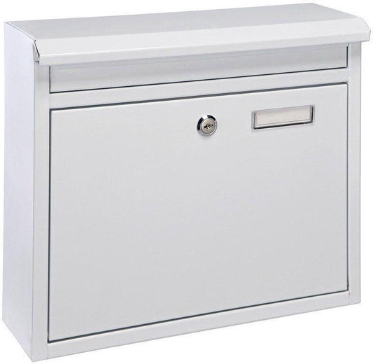 Hoi Brievenbus ijzer met slot - wit - 36 x 12 x 32 cm - Postbus - Woonaccessoires