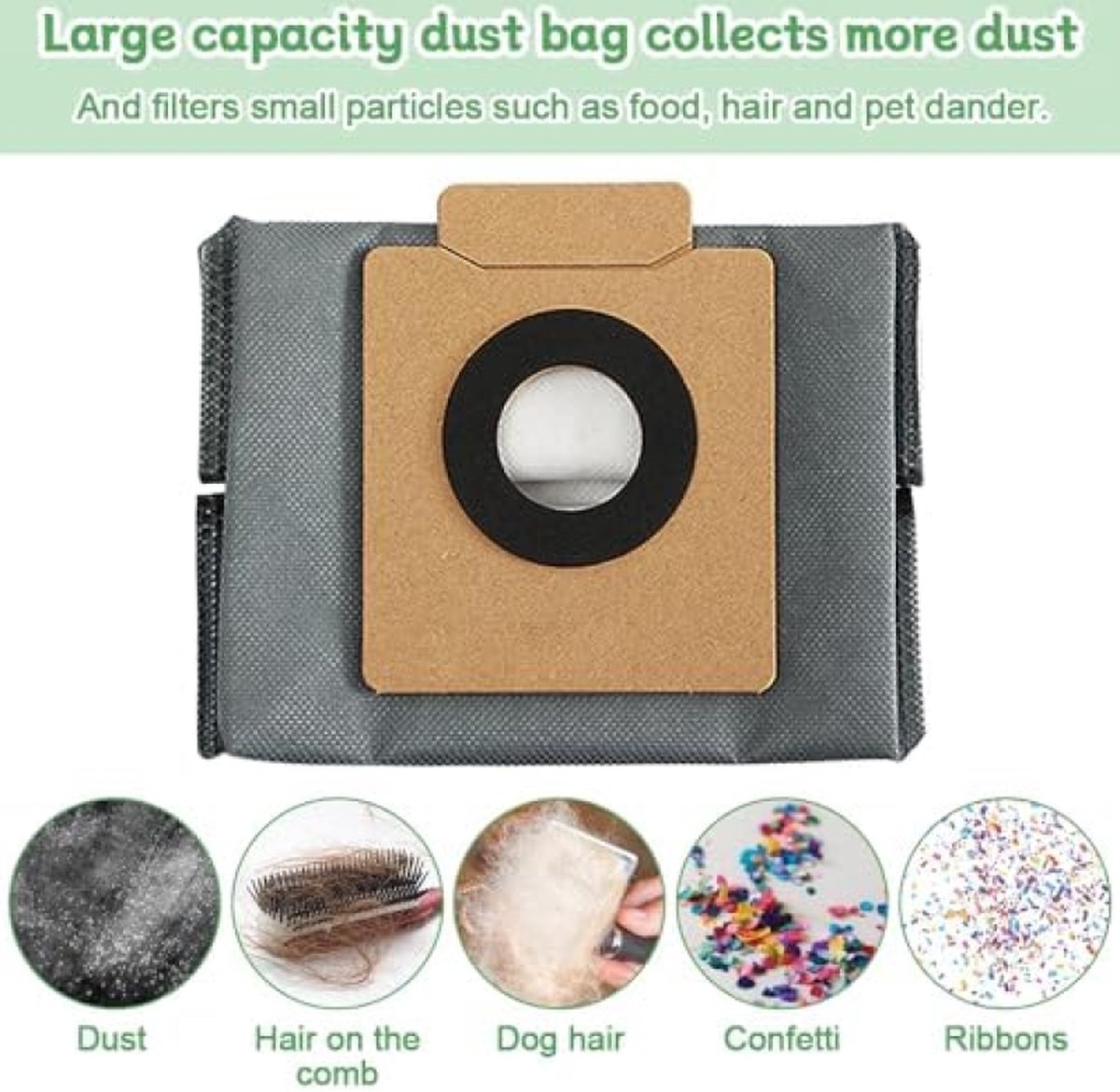 Eufy Premium 10-pack vacuum bags for Eufy Clean X8 Pro/X10 Pro Omni robotic vacuum cleaner, dust bag, accessory kit, spare parts, large capacity