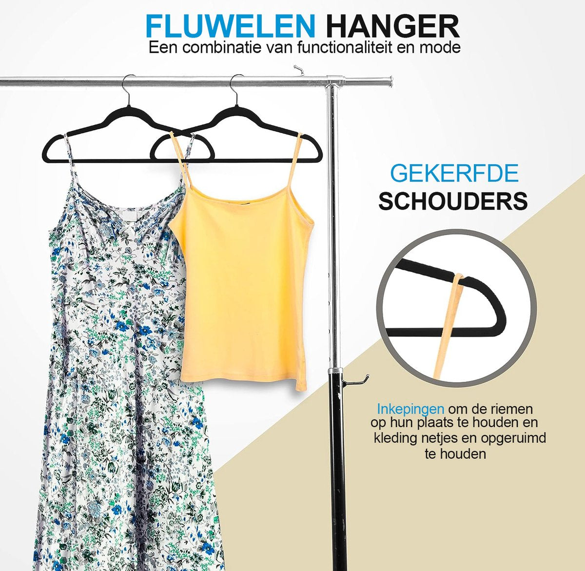 Life's Green® Fluwelen Kleerhangers - 30 Stuks - Kledinghangers - Anti-slip - Velvet - Zwart