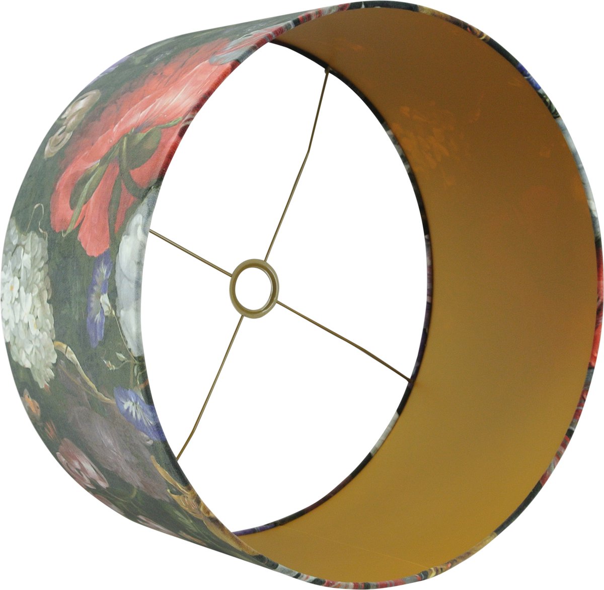 Vloerlampenkap - 40x40x25cm - Vincent fluweel - gouden binnenkant