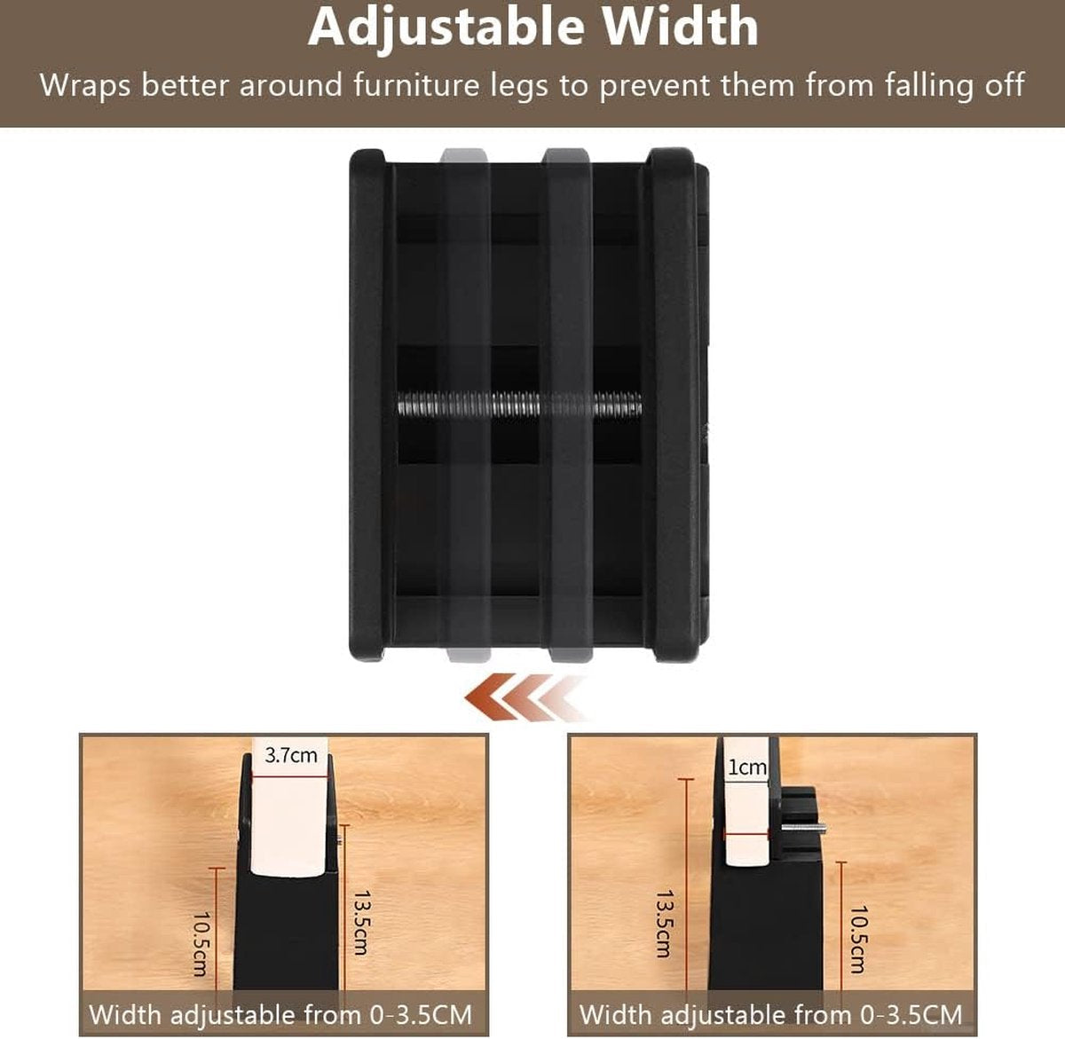 Furniture risers 10 cm - Set of 4 bed risers for extra height - Load capacity up to 9070 kg