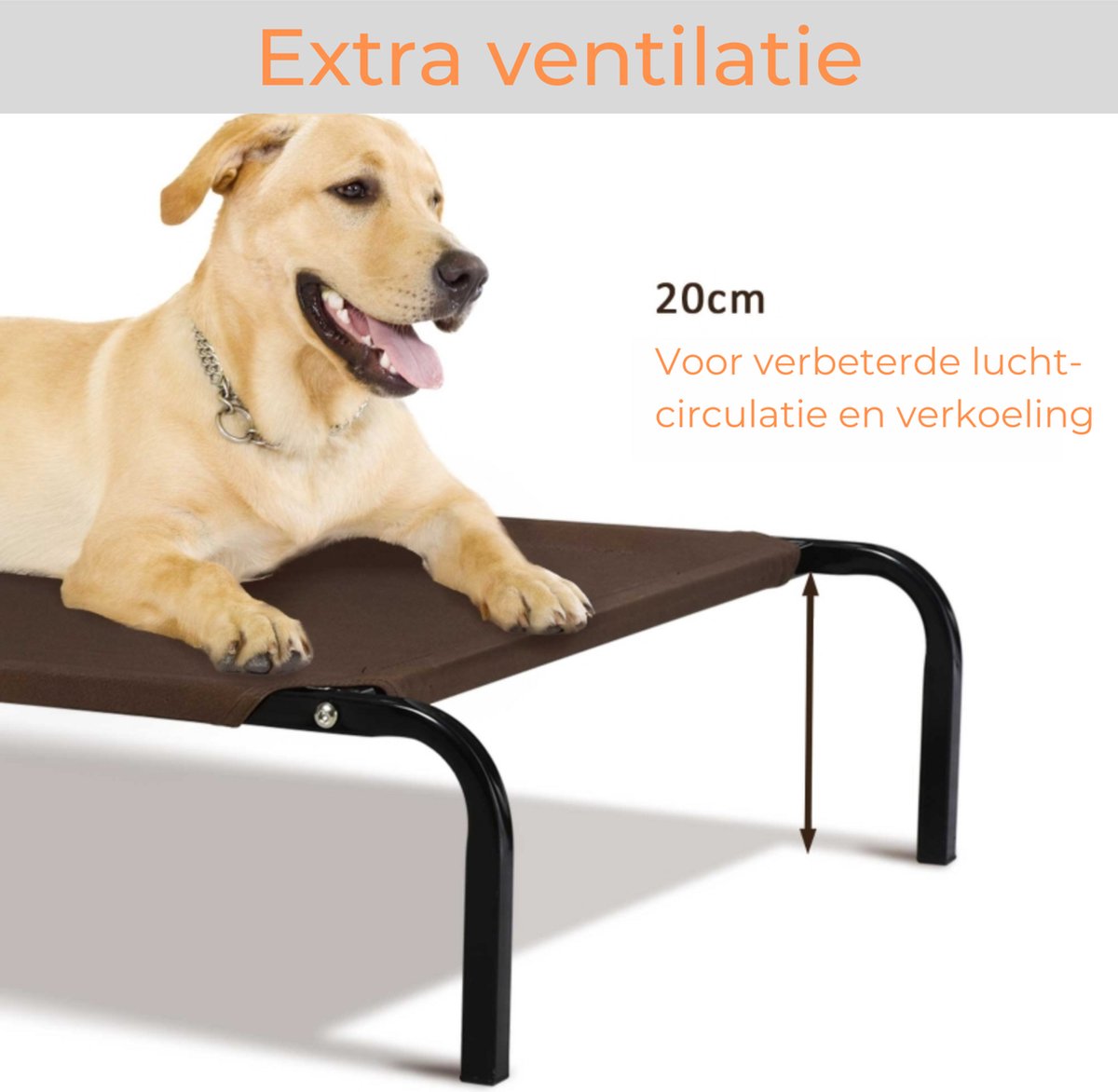 Dog bed - Dog stretcher - Dog recliner - Includes 2 cover sheets - XL - 110x68cm - Grey and Coffee