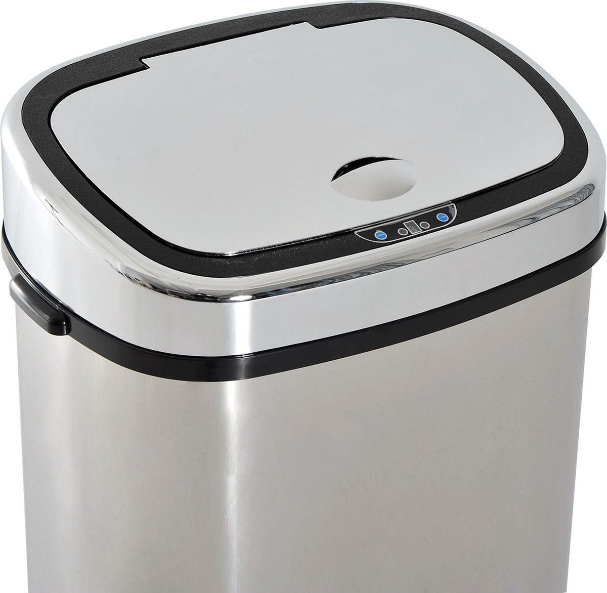 Prullenbak 50 liter - Prullenbak met sensor - Prullenbak - Afvalbak - 68 L - RVS - Zilver