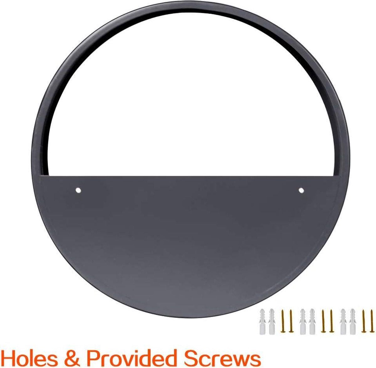Plantenbak - Bak voor planten Set van 3 Metalen Ronde Muur Plantenbak hangend muur vaas bloempot voor binnen woondecor benodigdheden voor planten Cactus Vetplanten Sappig Mos Donkergrijs- hangend-10cm dik