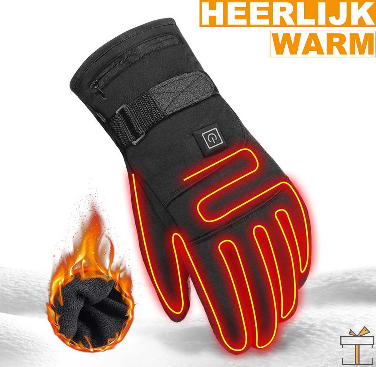 Happyment® Heated gloves - Rechargeable - Unisex - Electric heating - Motorcycle gloves - Size M/L - Battery 4000mAh