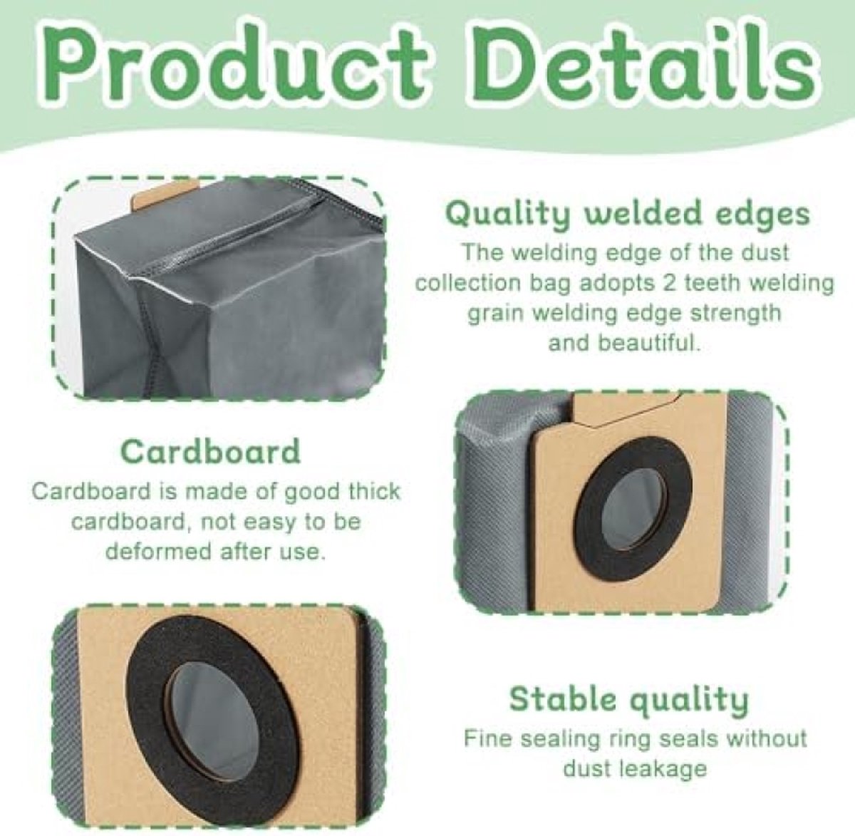 Eufy Premium 10-pack vacuum bags for Eufy Clean X8 Pro/X10 Pro Omni robotic vacuum cleaner, dust bag, accessory kit, spare parts, large capacity