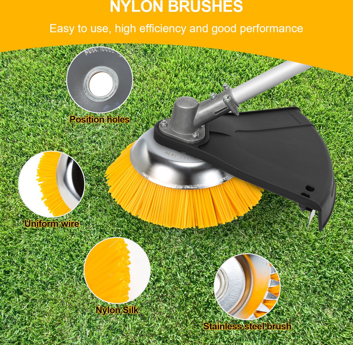 Onkruidborstel 2 stuks Nylon Borstelbevestiging 25,4x200 mm Nylon Borstel voor Stihl Bosmaaier