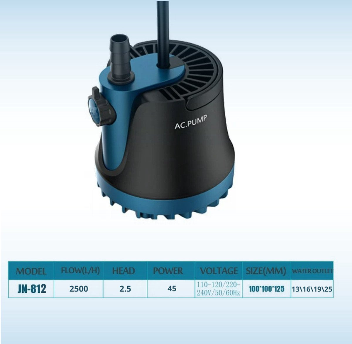 Dompelpomp Vuil Water - 2500 l/u - Vlakzuigpomp - Dweilpomp - Vlakzuiger - Blauw/Zwart